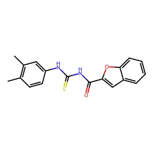 N-[(3,4-dimethylphenyl)carbamothioyl]-1-benzofuran-2-carboxamide structure