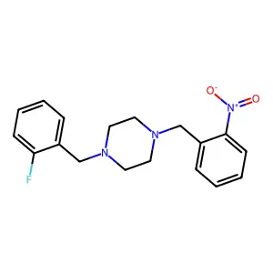 1-[(2-Fluorophenyl)methyl]-4-[(2-nitrophenyl)methyl]piperazine structure