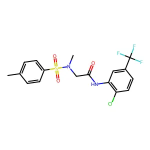 N-[2-chloro-5-(trifluoromethyl)phenyl]-2-[methyl-(4-methylphenyl)sulfonylamino]acetamide structure