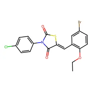 5-(5-Bromo-2-ethoxybenzylidene)-3-(4-chlorophenyl)-1,3-thiazolidine-2,4-dione structure