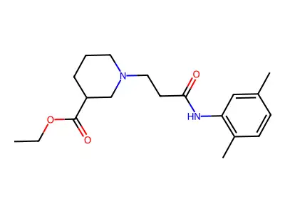 Ethyl 1-{3-[(2,5-dimethylphenyl)amino]-3-oxopropyl}piperidine-3-carboxylate structure
