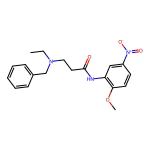 3-[benzyl(ethyl)amino]-N-(2-methoxy-5-nitrophenyl)propanamide structure