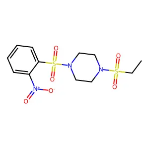 1-Ethylsulfonyl-4-(2-nitrophenyl)sulfonylpiperazine structure