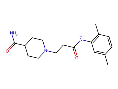 1-[3-(2,5-Dimethylanilino)-3-oxopropyl]-4-piperidinecarboxamide structure