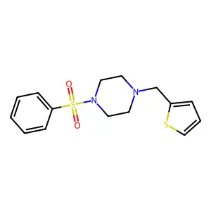 1-(Benzenesulfonyl)-4-(thiophen-2-ylmethyl)piperazine structure