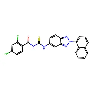 2,4-dichloro-N-[(2-naphthalen-1-ylbenzotriazol-5-yl)carbamothioyl]benzamide structure