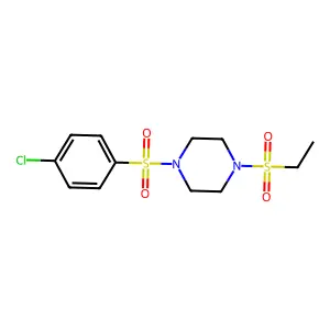 1-(4-Chlorophenyl)sulfonyl-4-ethylsulfonylpiperazine structure