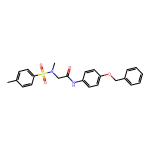 2-[methyl-(4-methylphenyl)sulfonylamino]-N-(4-phenylmethoxyphenyl)acetamide structure