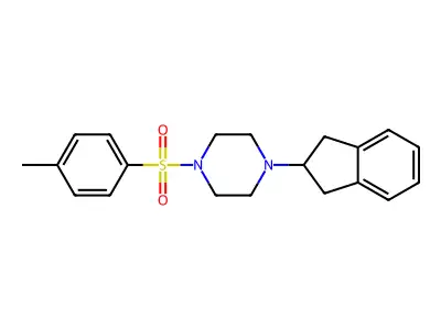 1-(2,3-dihydro-1H-inden-2-yl)-4-(4-methylphenyl)sulfonylpiperazine structure