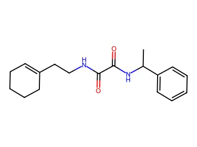 N-[2-(cyclohexen-1-yl)ethyl]-N'-(1-phenylethyl)oxamide structure