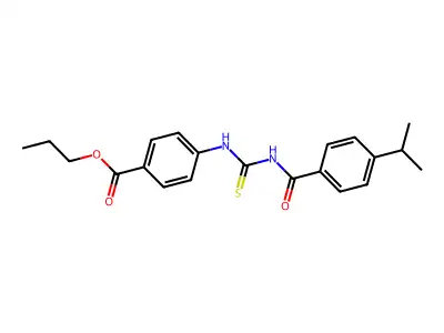 Propyl 4-[({[4-(propan-2-yl)phenyl]carbonyl}carbamothioyl)amino]benzoate structure