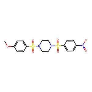 1-(4-Methoxyphenyl)sulfonyl-4-(4-nitrophenyl)sulfonylpiperazine structure