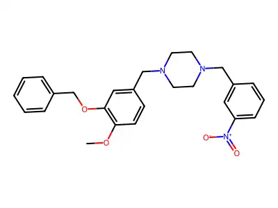 1-[3-(Benzyloxy)-4-methoxybenzyl]-4-(3-nitrobenzyl)piperazine structure