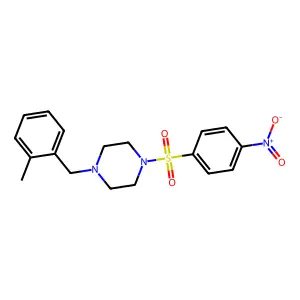 1-[(2-Methylphenyl)methyl]-4-(4-nitrophenyl)sulfonylpiperazine structure
