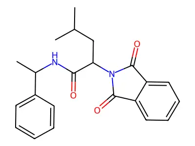 2-(1,3-dioxoisoindol-2-yl)-4-methyl-N-(1-phenylethyl)pentanamide structure