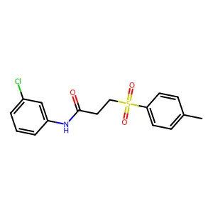 N-(3-chlorophenyl)-3-(4-methylphenyl)sulfonylpropanamide structure