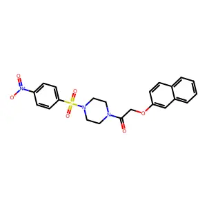 2-Naphthalen-2-yloxy-1-[4-(4-nitrophenyl)sulfonylpiperazin-1-yl]ethanone structure