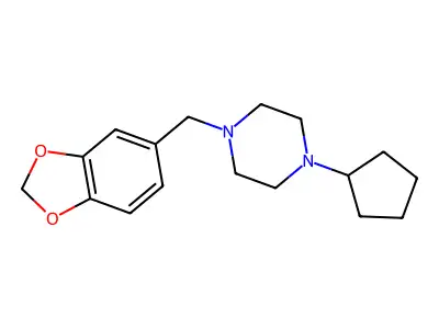 1-(1,3-Benzodioxol-5-ylmethyl)-4-cyclopentylpiperazine structure