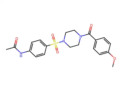 N-(4-((4-(4-methoxybenzoyl)piperazin-1-yl)sulfonyl)phenyl)acetamide structure