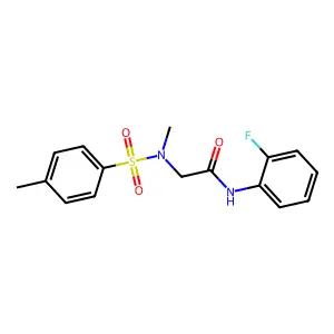 N-(2-fluorophenyl)-2-[methyl-(4-methylphenyl)sulfonylamino]acetamide structure