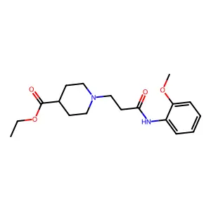 Ethyl 1-[3-(2-methoxyanilino)-3-oxopropyl]piperidine-4-carboxylate structure