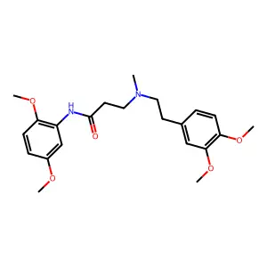N-(2,5-dimethoxyphenyl)-3-[2-(3,4-dimethoxyphenyl)ethyl-methylamino]propanamide structure