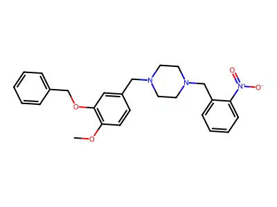 1-[3-(Benzyloxy)-4-methoxybenzyl]-4-(2-nitrobenzyl)piperazine structure