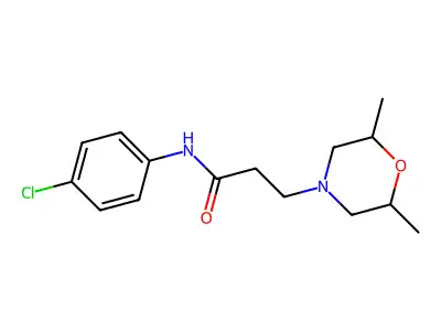 N-(4-chlorophenyl)-3-(2,6-dimethylmorpholin-4-yl)propanamide structure