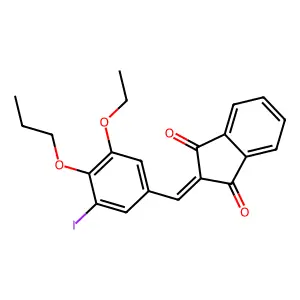 2-(3-ethoxy-5-iodo-4-propoxybenzylidene)-1H-indene-1,3(2H)-dione structure