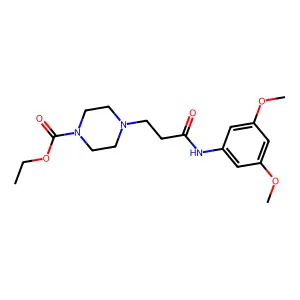 Ethyl 4-{3-[(3,5-dimethoxyphenyl)amino]-3-oxopropyl}piperazine-1-carboxylate structure