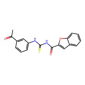N-[(3-acetylphenyl)carbamothioyl]-1-benzofuran-2-carboxamide structure