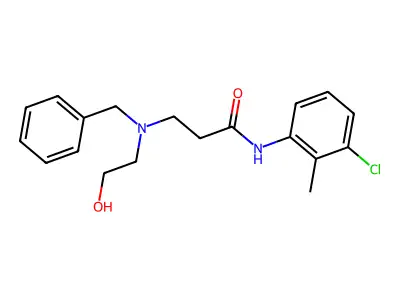 3-[benzyl(2-hydroxyethyl)amino]-N-(3-chloro-2-methylphenyl)propanamide structure