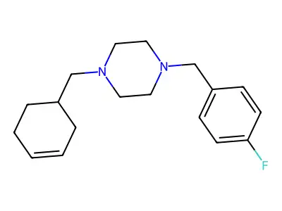 1-(Cyclohex-3-en-1-ylmethyl)-4-(4-fluorobenzyl)piperazine structure