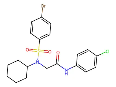 2-[(4-bromophenyl)sulfonyl-cyclohexylamino]-N-(4-chlorophenyl)acetamide structure