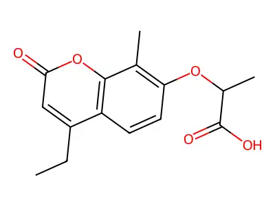2-[(4-ethyl-8-methyl-2-oxo-2H-chromen-7-yl)oxy]propanoic acid structure