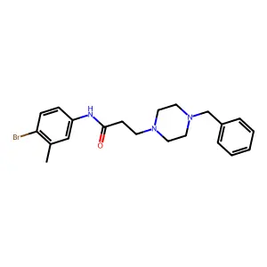 3-(4-benzylpiperazin-1-yl)-N-(4-bromo-3-methylphenyl)propanamide structure