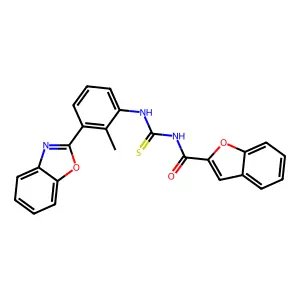 3-(1-BENZOFURAN-2-CARBONYL)-1-[3-(1,3-BENZOXAZOL-2-YL)-2-METHYLPHENYL]THIOUREA structure