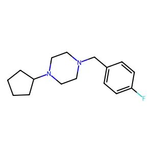 1-Cyclopentyl-4-(4-fluorobenzyl)piperazine structure