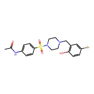 N-(4-((4-(5-bromo-2-hydroxybenzyl)piperazin-1-yl)sulfonyl)phenyl)acetamide structure