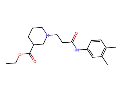 Ethyl 1-[3-(3,4-dimethylanilino)-3-oxopropyl]-3-piperidinecarboxylate structure