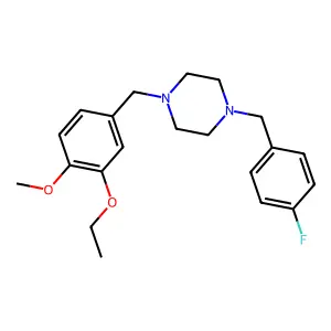1-(3-Ethoxy-4-methoxybenzyl)-4-(4-fluorobenzyl)piperazine structure