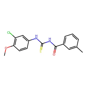 N-[(3-chloro-4-methoxyphenyl)carbamothioyl]-3-methylbenzamide structure