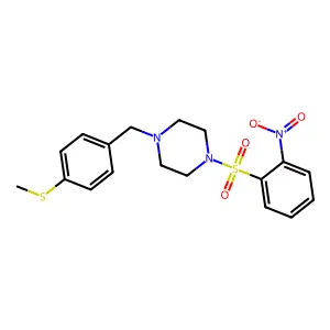 1-[(4-Methylsulfanylphenyl)methyl]-4-(2-nitrophenyl)sulfonylpiperazine structure