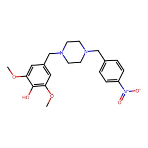 2,6-Dimethoxy-4-[[4-[(4-nitrophenyl)methyl]piperazin-1-yl]methyl]phenol structure