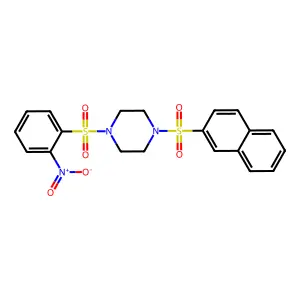 1-Naphthalen-2-ylsulfonyl-4-(2-nitrophenyl)sulfonylpiperazine structure