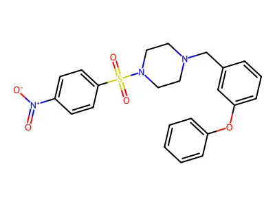 1-(4-Nitrophenyl)sulfonyl-4-[(3-phenoxyphenyl)methyl]piperazine structure