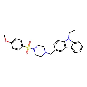 9-Ethyl-3-[[4-(4-methoxyphenyl)sulfonylpiperazin-1-yl]methyl]carbazole structure