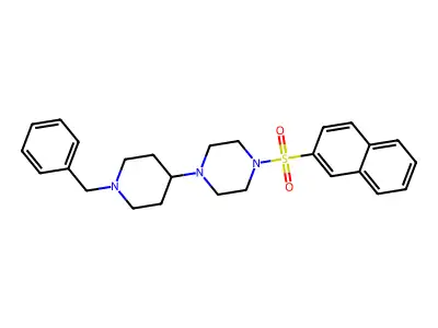 1-(1-Benzylpiperidin-4-yl)-4-naphthalen-2-ylsulfonylpiperazine structure