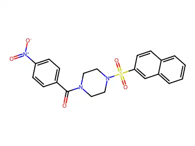 (4-Naphthalen-2-ylsulfonylpiperazin-1-yl)-(4-nitrophenyl)methanone structure