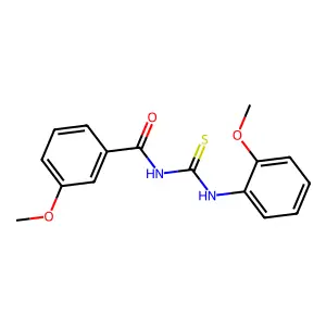 3-methoxy-N-[(2-methoxyphenyl)carbamothioyl]benzamide structure